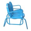 Northlight 2-Person Outdoor Retro Metal Tulip Double Glider Patio Chair, Turquoise Blue - 4 of 4