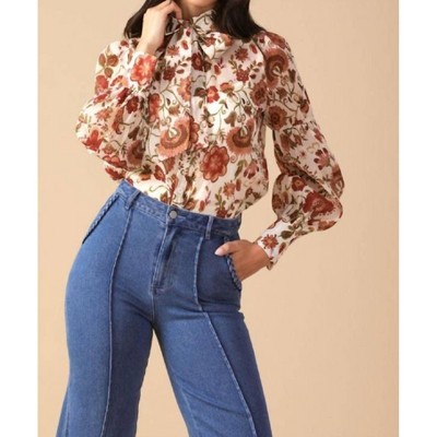 Women's Floral and Bows Go Together Top - FLYING TOMATO
