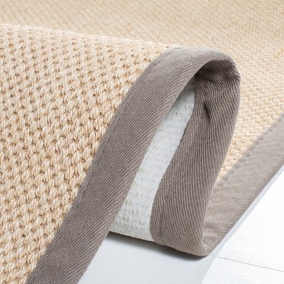 Coastal Charm Handmade Maize & Brown Sisal Accent Rug - 24" x 4"