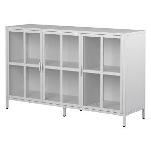 NicBex Sideboard Buffet Cabinet with Glass Doors Modern Sideboard Storage Cabinet with Adjustable Feet for Kitchen,Living Room - 1 of 4