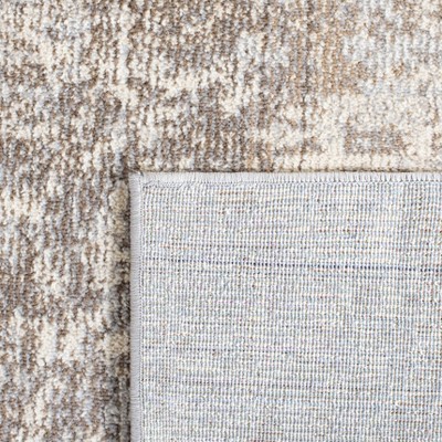 Grey and Beige Flat Woven Synthetic Runner Rug