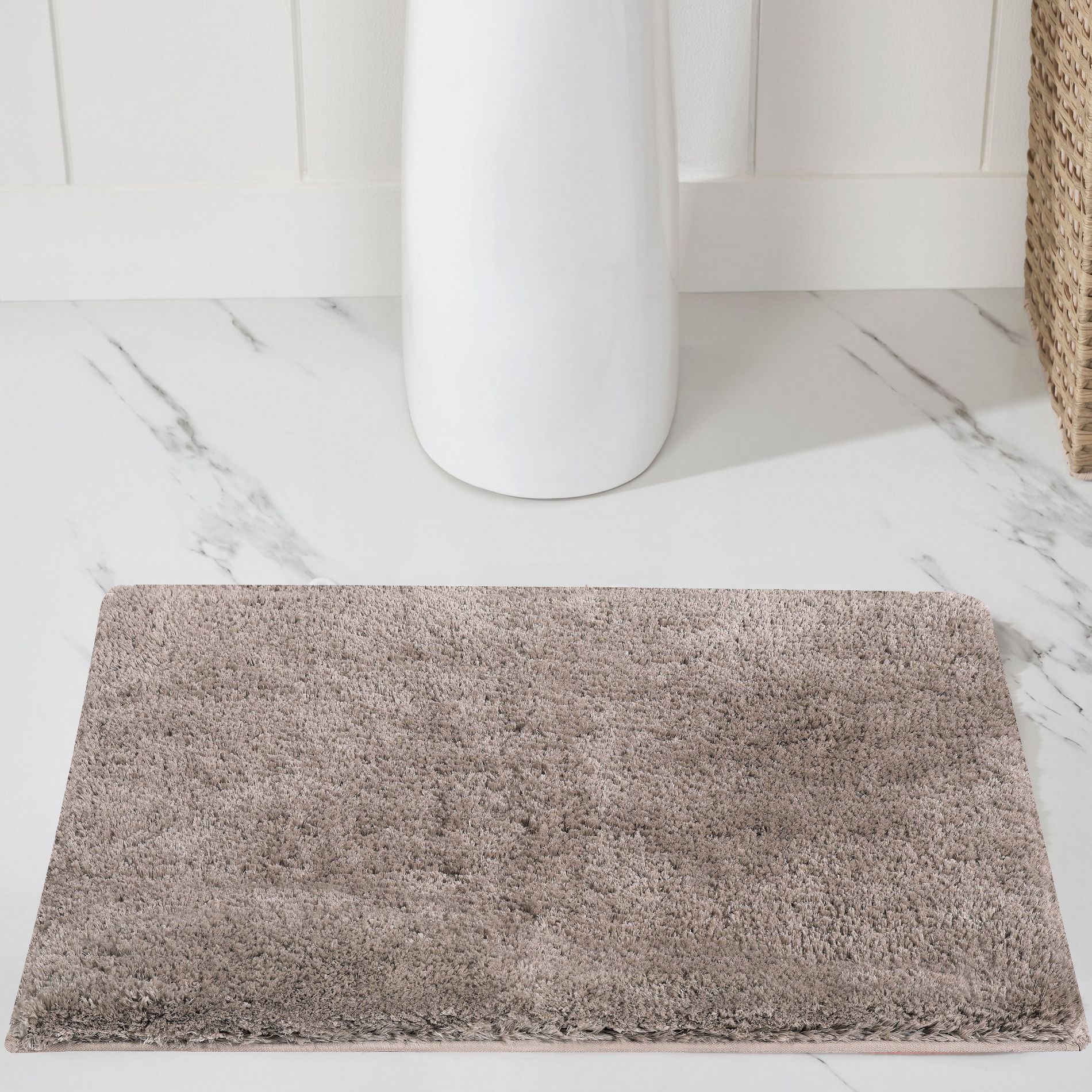 Haven Collection Bathroom Rug 100% Polyester Tufted Bath Mat, Non-Slip TP Rubber Backing, Machine Washable Bath Rug