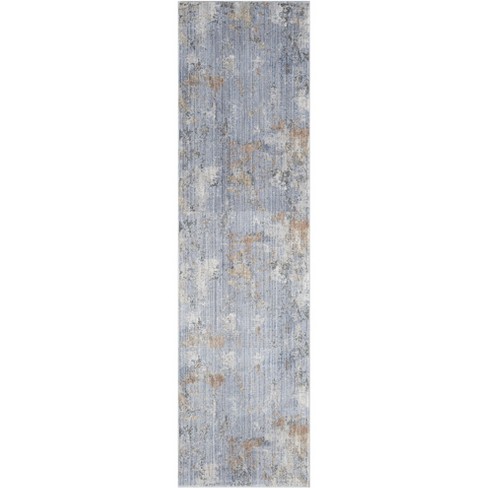 Nourison Modern Abstract Indoor Rug Grey Blue 2'2