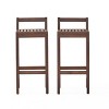 GDFStudio Marion Outdoor Rustic Acacia Wood 30.75 Inch Barstools (Set of 2), Rich Mahogany - 2 of 4