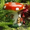 Vynxaria 13.4" Mushroom House Garden Stool, Oversized Resin Sculpture - Fairy Forest Design, Weather-Indoor Outdoor Courtyard, Lawn, Home Decor - 4 of 4