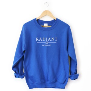 Simply Sage Market S.W.Smiley Embroidered Radiant Smiley Outline Sweatshirt - 1 of 4