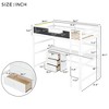 Twin Size Loft Bed with Desk, Blackboard, Storage Box, Shelf and 3 Drawers, Gray/White-ModernLuxe - 3 of 4