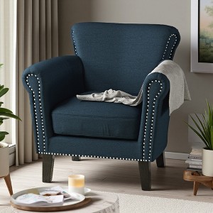 31" Fabric Club Chair with Nailhead Trim and Rolled Armrests - 1 of 4
