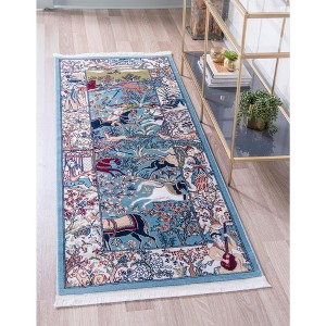 Unique Loom Narenj Birmingham Floral Indoor Woven Fringe Area Rug - 1 of 4