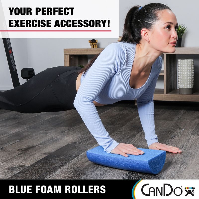 CanDo Blue PE Foam Rollers for Fitness, Exercise Muscle Restoration, Massage Therapy, Sport Recovery and Physical Therapy for Homes, Clinics, and Gyms, 4 of 7