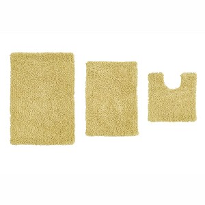 Fantasia Bath Rug Collection Cotton Shaggy Pattern Tufted Set of 3 Bath Rug Set - Home Weavers - 1 of 3