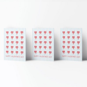 Valentine's Day Friendship Greeting Card Pack Sets, 'Hearts Dance Valentine' (3 ct) by Ramus & Co - 1 of 4