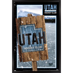 Trends International NHL Utah Hockey Club - Logo 24 Framed Wall Poster Prints - 1 of 4