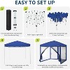 6-Sided Pop-Up Gazebo with Mosquito Netting, Adjustable Height, UV/Waterproof Canopy, Portable Shelter with Carry Bag for Patio/Garden - 4 of 4