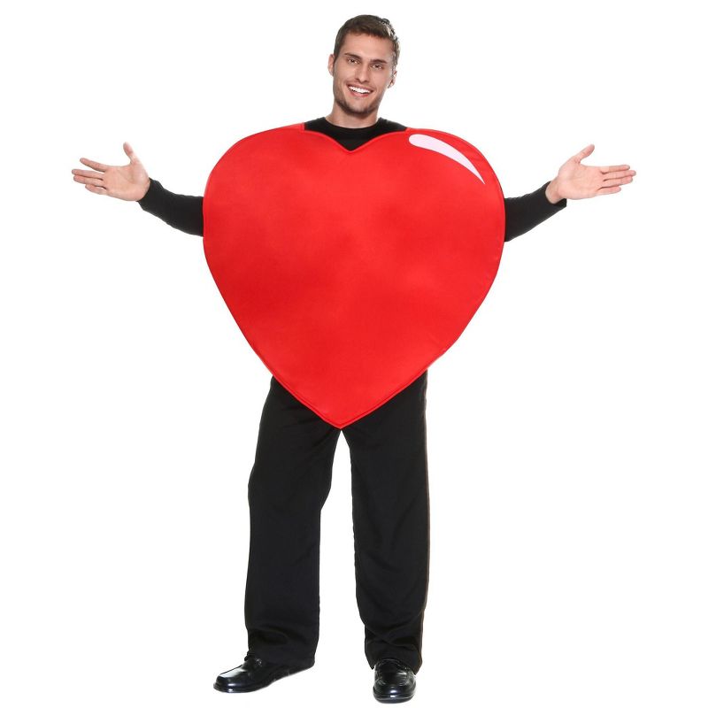 HalloweenCostumes.com One Size Fits Most  Adult Heart Costume, Red, 1 of 2