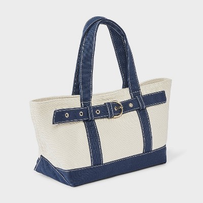 Сумки Universal Thread Canvas Mini Belted Tote Bag - Universal Thread™ Blue — фото 3