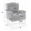 Teddy Fabric Rocking Chair With Packet Wood Legs - 4 of 4