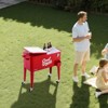 VEVOR 80 Quart Rolling Ice Chest, Holds up to 50 Bottles / 110 Cans, Portable Patio Party Bar Drink Cooler Cart with 4 Swivel Casters, Red - 2 of 4