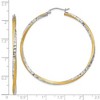 Black Bow Jewelry 2.5mm, Twisted Hoop Earring in 14k Gold and Rhodium 50mm (1 7/8 Inch) - 4 of 4