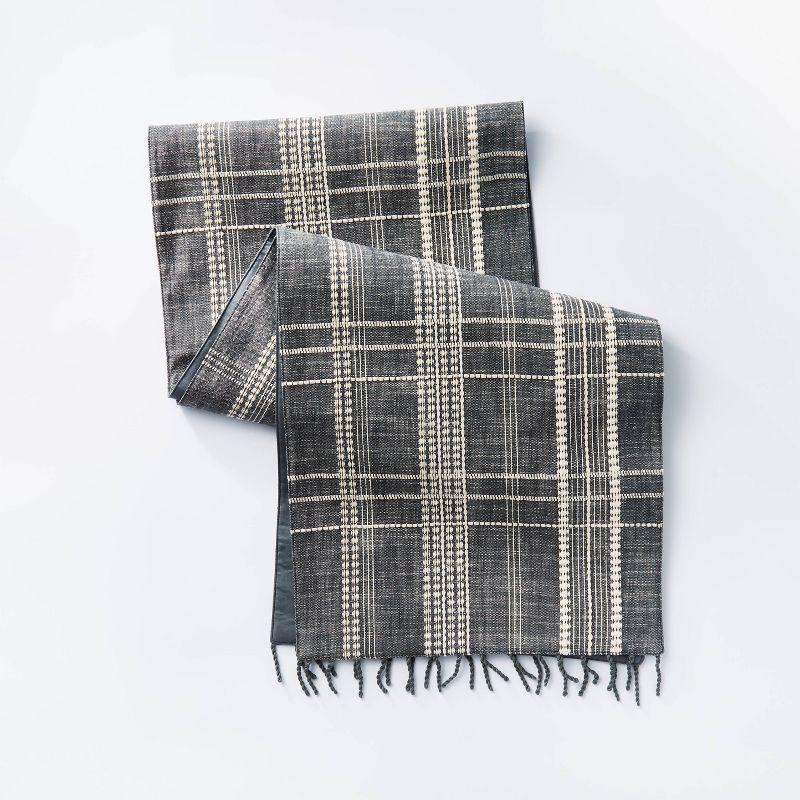 72&#34; x 14&#34; Cotton Plaid Table Runner Blue - Threshold&#8482; designed with Studio McGee, 1 of 6