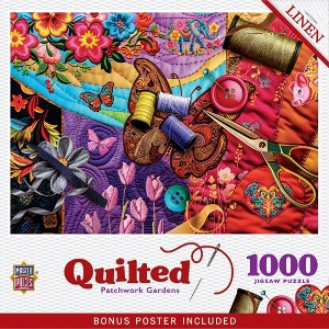 MasterPieces Quilted Patchwork Gardens 1000 Piece Jigsaw Puzzle - Crafting Fun for Adults - 1 of 4