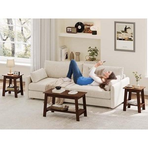 Coffee Table, Coffee Table for Living Room, Modern Farmhouse Coffee Table with Storage Shelf - 1 of 4