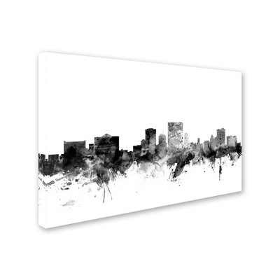 Trademark Fine Art -Michael Tompsett 'El Paso Texas Skyline B&W' Canvas Art