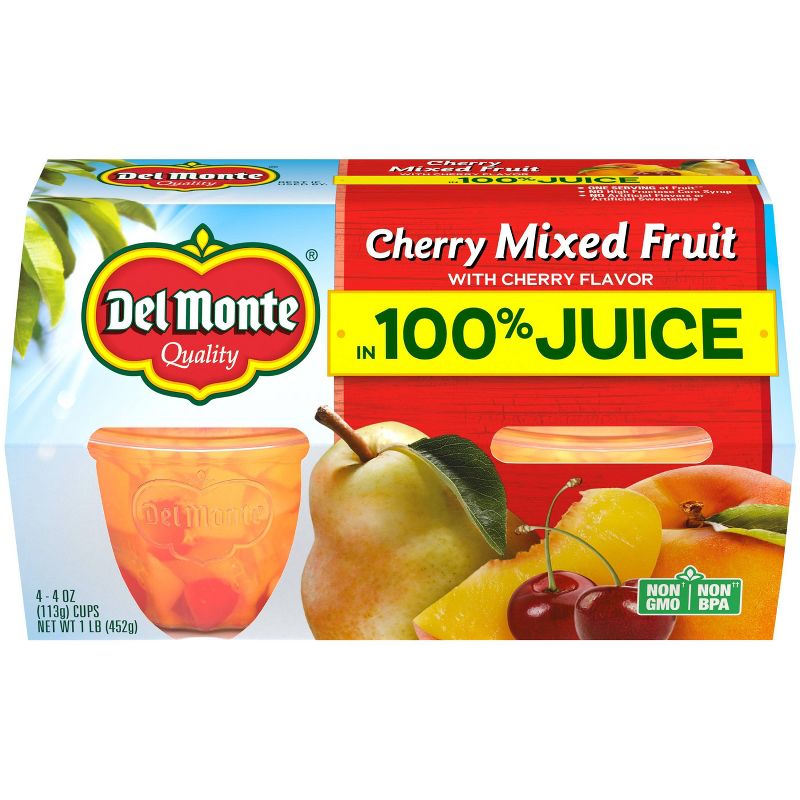 Del Monte Cherry Mixed Fruit Cups - 4ct, 1 of 6