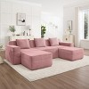 U‑Shape Corduroy Modular Sectional Sofa, 3-Seat Sofa with 2 Movable Ottomans, Modern Sofa with Throw Pillows for Living Room-Koiai - 4 of 4