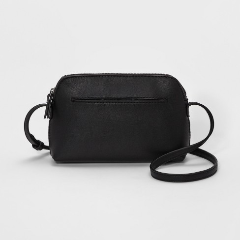 S black leather crossbody bag