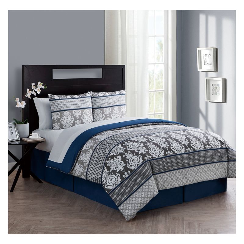 Beckham Bed in a Bag Comforter Set Blue - VCNY Home, 3 of 8
