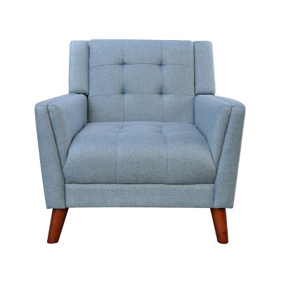 NicBex Accent Chair Mid-Century Modern Fabric Upholstered Armchair Comfy Single Sofa Chair with Wood Legs and Tufted Backrest for Bedroom,Living Room