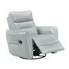 Genuine Leather Swivel Recliner Chair with Pull-Handle Reclining and Removable Seat Back - 3 of 4