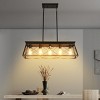 31"H Farmhouse 5-Lights Vintage Metal Pendant Light, Adjustable Metal Cage Chandeliers,Ceiling Lights Light Fixtures -The Pop Home - 2 of 4