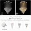 Ludomide Modern Square Raindrop Crystal Chandelier Large Flush Mount Ceiling Light Fixture for High Ceilings Staircase Foyer W31.5 x H78.8 - 4 of 4