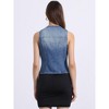 INSPIRE CHIC Women's Denim Sleeveless Collarless Washed Distressed Jean Vest - 3 of 4