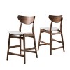 GDFStudio Cedric Mid-Century Modern Fabric and Rubberwood 23.5 Inch Counter Stool (Set of 2) - 2 of 4