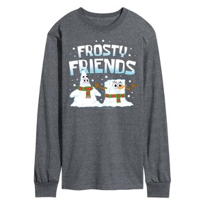 Men's - SpongeBob SquarePants - Frosty Friends Long Sleeve Graphic T-Shirt - 1 of 4