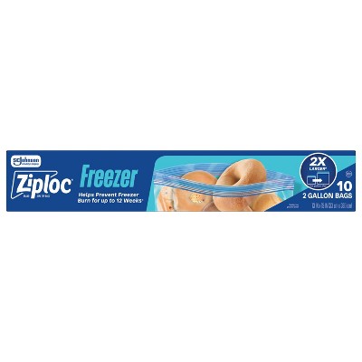 Ziploc Freezer Two Gallon Bags - 10ct