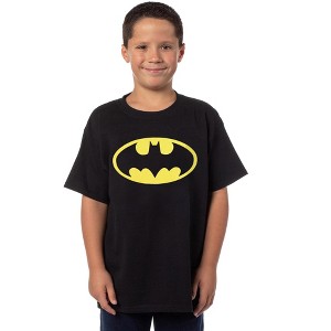 Seven Times Six DC Comics Batman T-Shirt Boys' Bat Symbol Logo Design Tee Black - 1 of 4