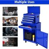 5-Drawer Rolling Tool Chest, 2-in-1 Tool Box Organizer with Lockable Wheels Garage Workshop Tool Storage Cabinet - 4 of 4
