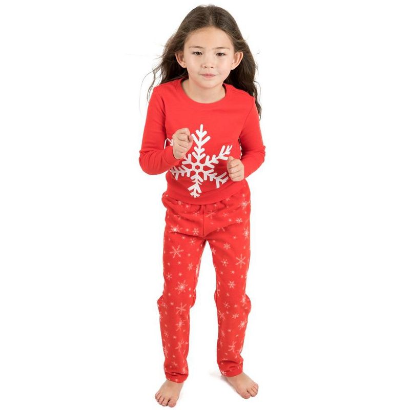 Leveret Kids Cotton Top and Fleece Pants Christmas Pajamas, 2 of 3