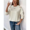 Coolmee Women's Fall Long Sleeve Sweaters Crew Neck Knit Loose Dressy Pullover Tops Winter Trendy Outfits - 4 of 4