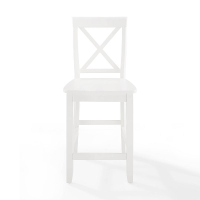 Classic White Solid Wood X-Back 24" Counter Stool Set
