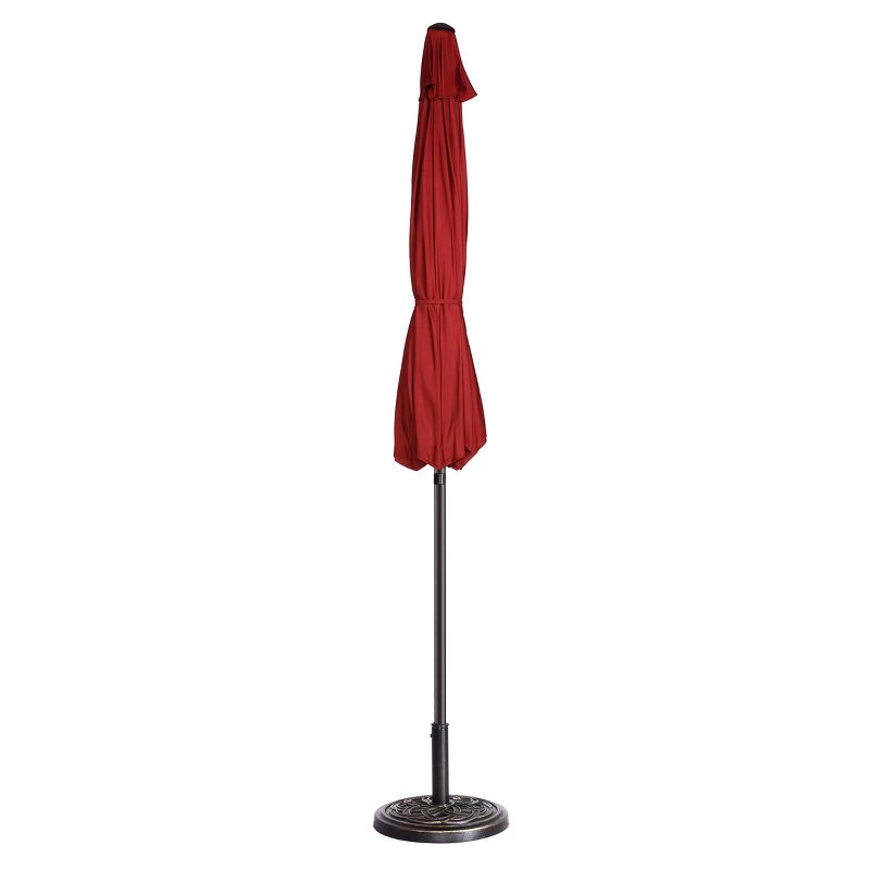 9-Foot Patio Umbrella - Easy Crank Outdoor Table Umbrella with Steel Ribs and Aluminum Pole for Deck, Porch, Backyard, or Pool by Nature Spring (Red), 4 of 8