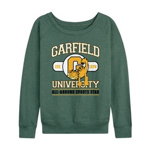 Women's - Garfield - University Sports Star Lightweight French Terry Wide Neck Long Sleeve Shirt - 1 of 4