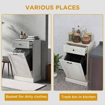 HBEZON Kitchen Tilt Out Trash Bin Cabinet Free Standing Storage Cabinet with Drawer — фото 6