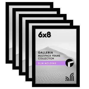 Americanflat 6" x 8" Picture Frame with Polished Plexiglass - Set of 5 - Galleria Collection - Gallery Wall Frame Set for Tabletop - Black - 1 of 4