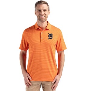 Detroit Tigers Cutter & Buck Forge Eco Fine Line Stripe Stretch  Recycled Mens Polo - 1 of 1