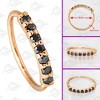 Jewelry Avalanche Unisex 20G 14K Gold 7-stone Nose Hoop Ring with Black Moissanites, 8mm Nose Ring - 2 of 4